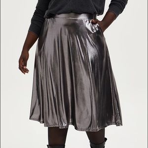 TORRID Liquid Metal Midi Skirt